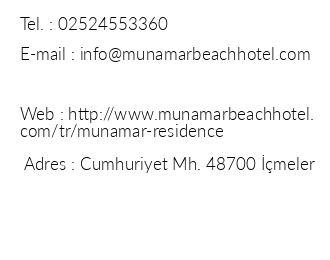 Munamar Beach Residence iletiim bilgileri
